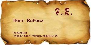 Herr Rufusz névjegykártya